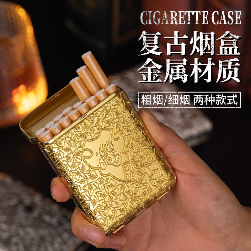 Smoking & Vaping Accessories - 新レトロ彫刻メタル20本入り16パックシガレットケース 密閉防水大容量携帯用メンズシガレットボックス喫煙アクセサリー